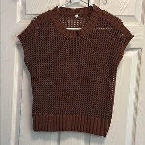 Brown Knit Women's Top